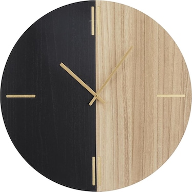Black Wood Wall Clock 24" Round