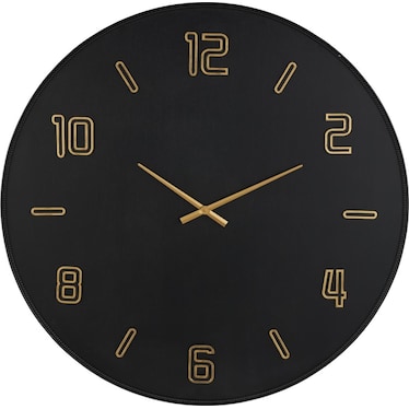 Black Wood Wall Clock 47" Round
