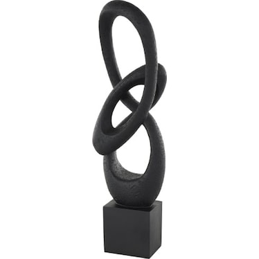 Black Swirl Sculpture 6"W x 20"H