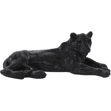 Black Bling Laying Leopard 39"W x 14"H