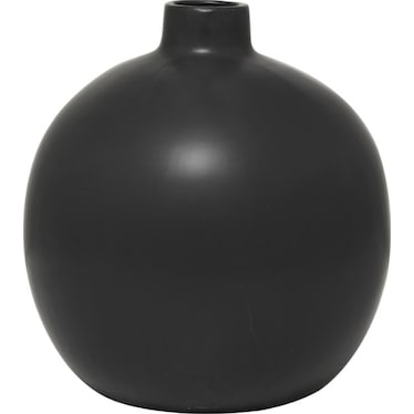Black Ceramic Vase 16"W x 17"H