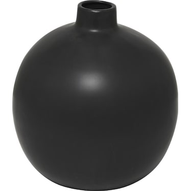 Black Ceramic Vase 16"W x 17"H