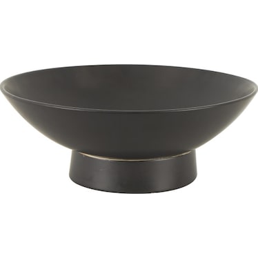 Black Ceramic Bowl 16"W x 6"H