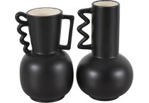 umai black jar vase bowl plate set  