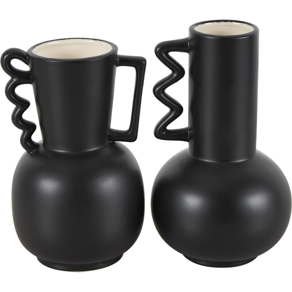 umai black jar vase bowl plate set  