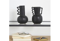 umai black jar vase bowl plate set  