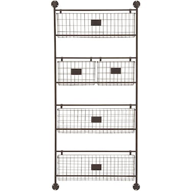 Metal Baskets Wall Shelf 24"W x 61"H