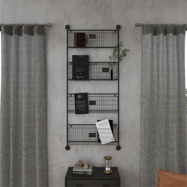 Metal Baskets Wall Shelf 24"W x 61"H