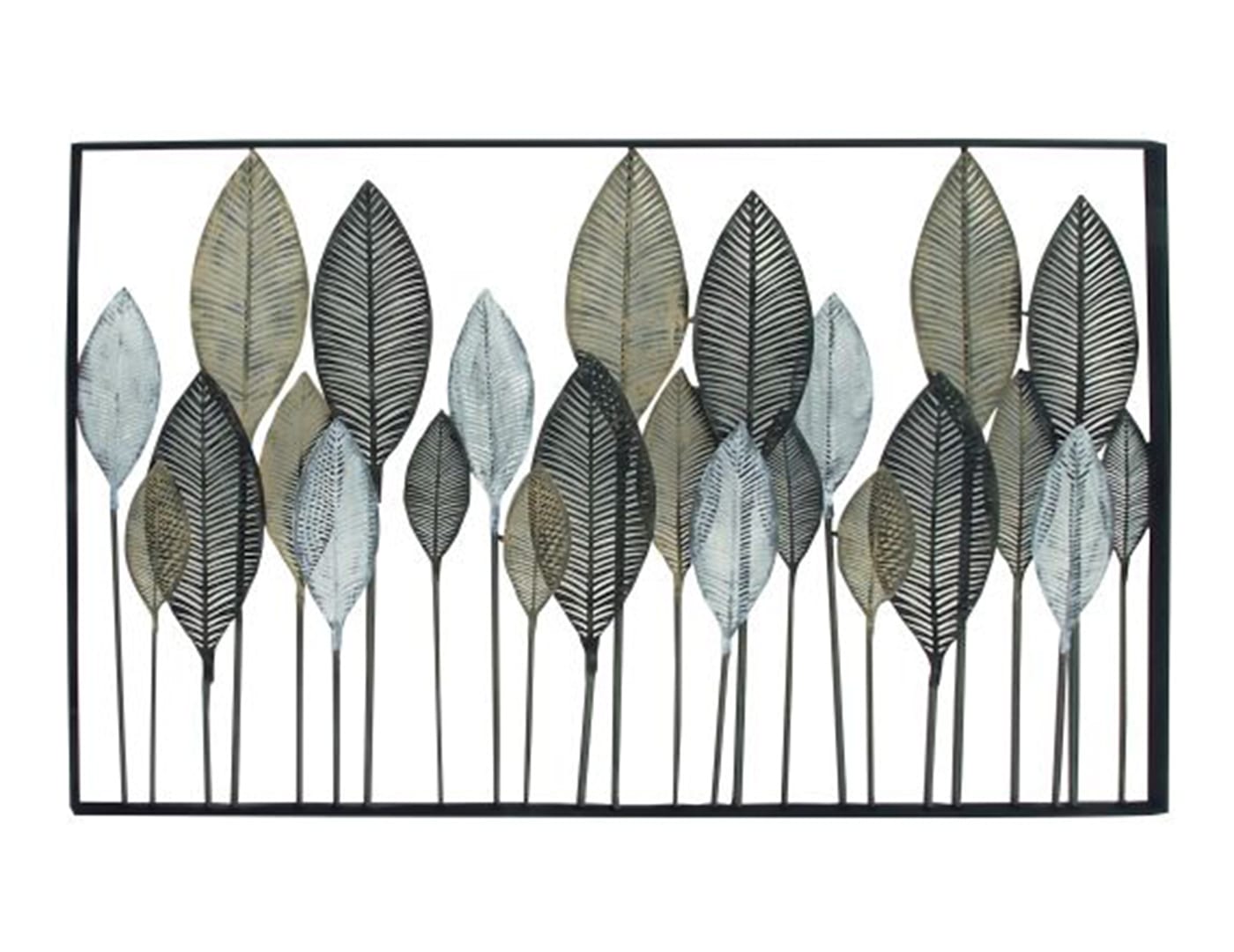 Black, Bronze, and Silver Metal Leaves Wall Décor 59"W x 37"H Steinhafels