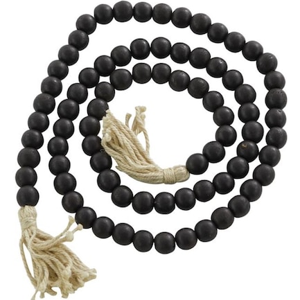 Black Wood Beads 80"L