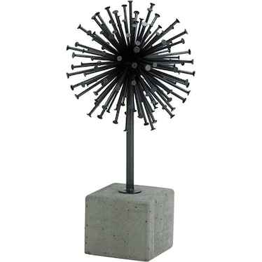 Metal and Concrete Nail Star Sculpture 7"W x 13"H
