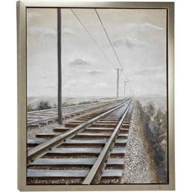 Train Track Canvas Art 43"W X 53"H