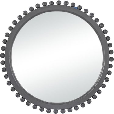 Black Wood Wall Mirror 35" Round