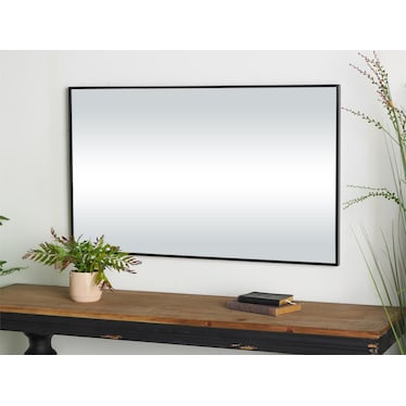 Black Wood Wall Mirror 24"W x 40"H