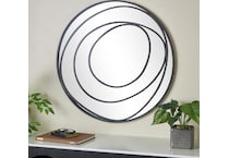 umai black wall mirror   