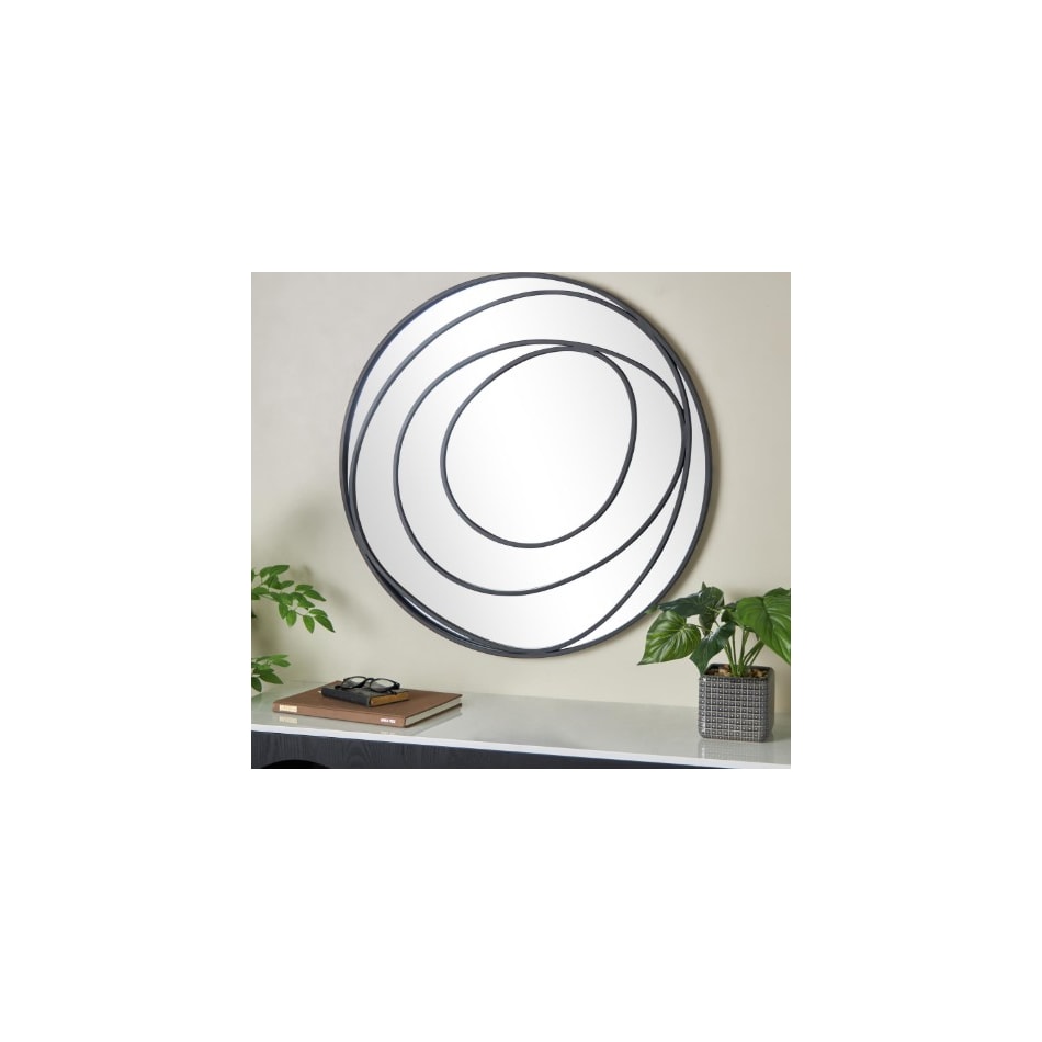 umai black wall mirror   