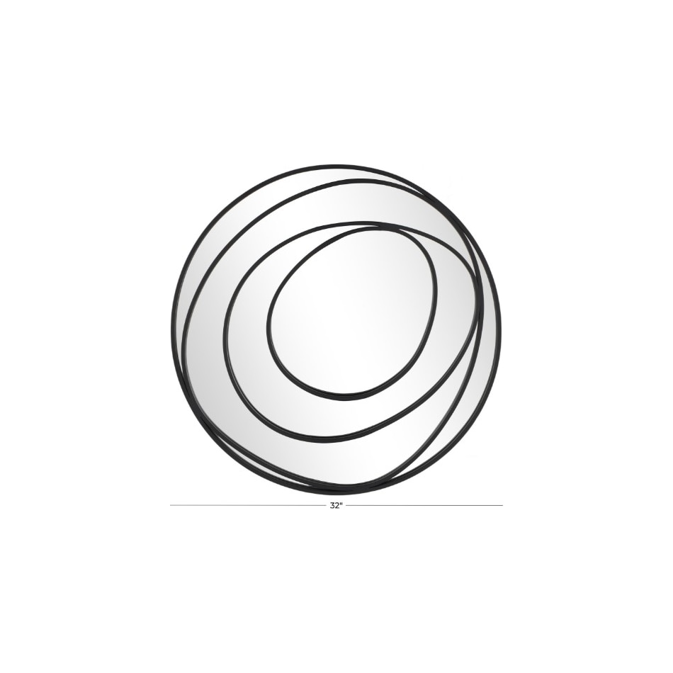 umai black wall mirror   