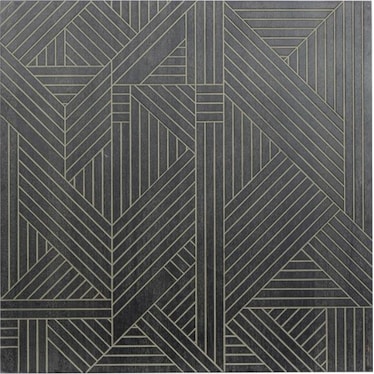 Black Wood Geo Wall Art 39"W x 39"H