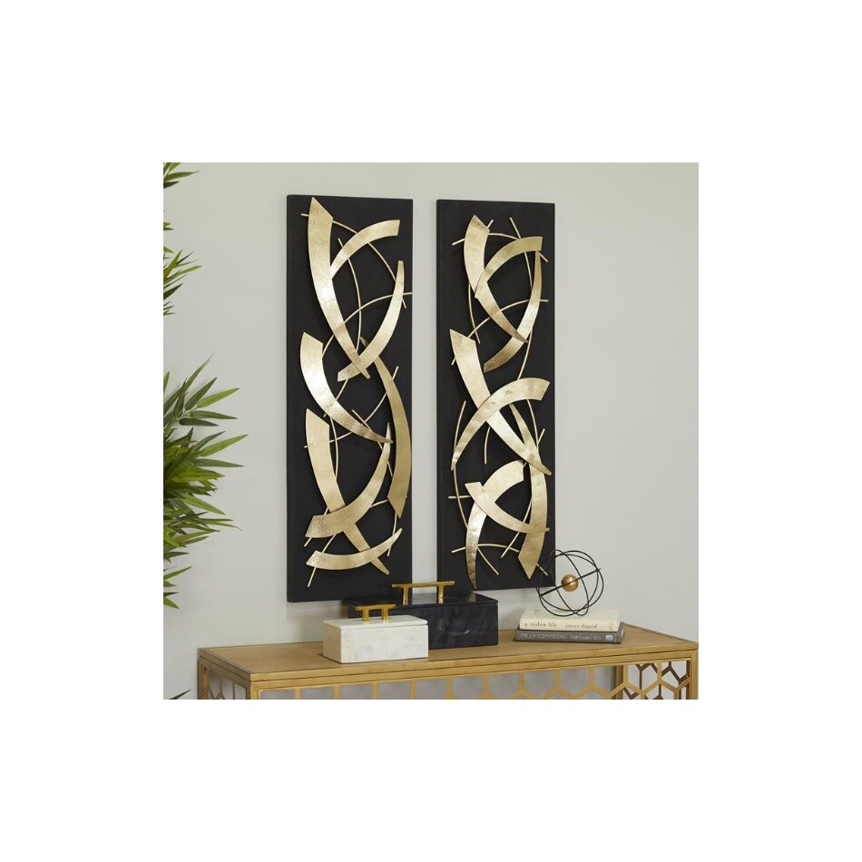 umai black wood plaques set  
