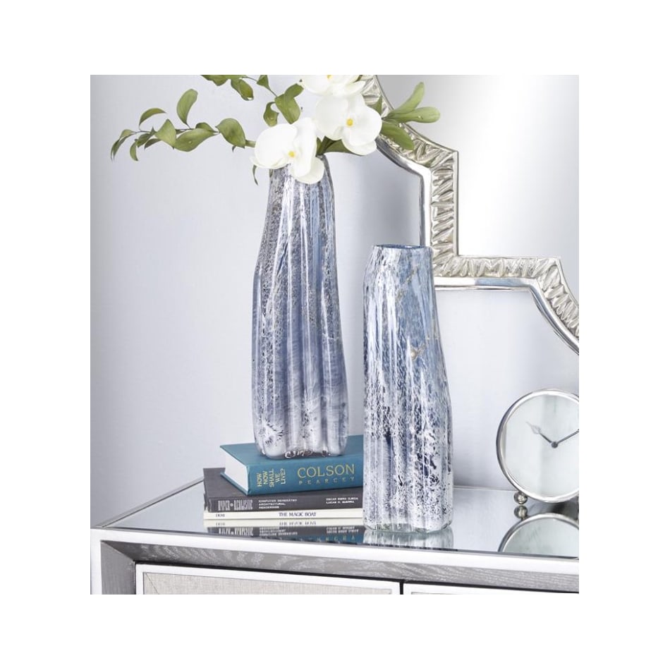 umai blue jar vase bowl plate set  