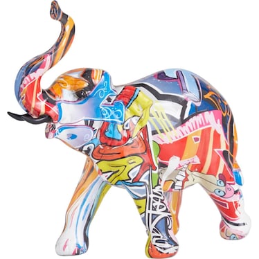Multi Color Elephant Sculpture 13"W x 8"H
