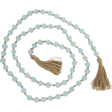 Sky Blue Glass Beads 83"L