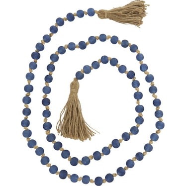 Blue Glass Beads 83"L