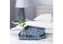 umai blue ottoman tray set  