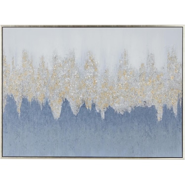 Blue Sparkle Abstract Framed Canvas Art 66"W x 48"H