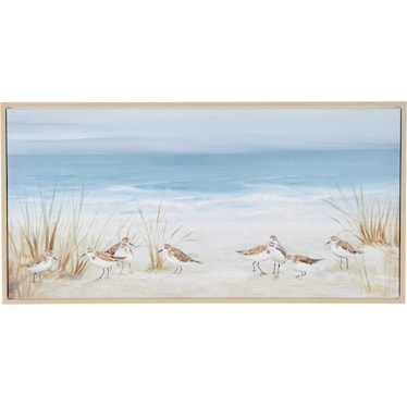 Brown Coastal Framed Art 55"W x 28"H