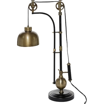 Brass Metal Pulley Desk Lamp 31"H