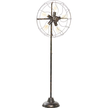 Bronze Metal Fan Floor Lamp 55"H