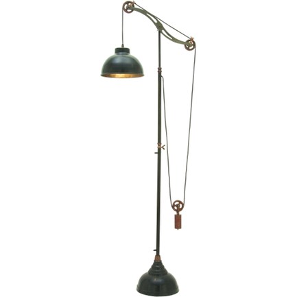 Bronze Pulley Floor Lamp 77"H