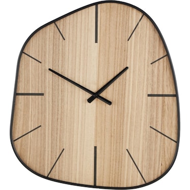 Wood Wavy Wall Clock 21"W x 23"H