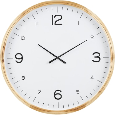 Natural Wood Frame Wall Clock 36" Round