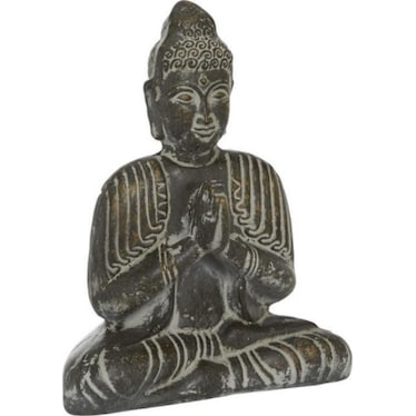 Brown Ceramic Buddha Sculpture 13"W x 16"H