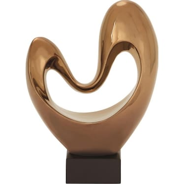 Copper Abstract Heart Sculpture 10"W x 14"H