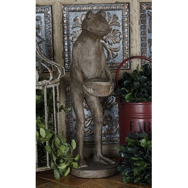 Frog Statue with Basket 6"W x 19"H