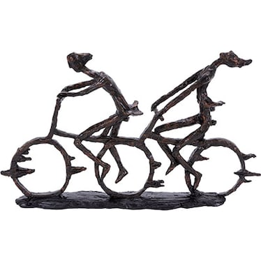 Two People Riding Bike Sculpture 21"W x 13"H