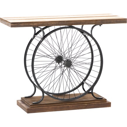 Iron Forge Wheel Console Table
