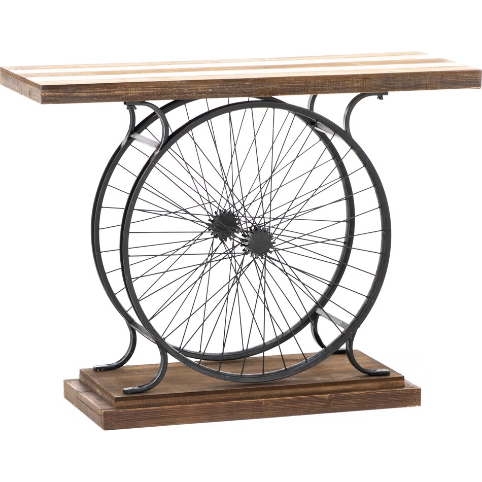 umai brown hall entry table iron  