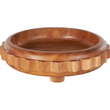 Teak Wood Bowl 18"L x 5"H