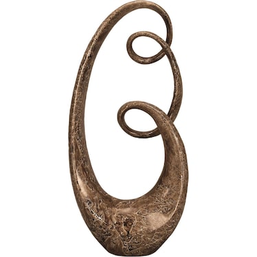 Caramel Swirl Abstract Sculpture 31"H