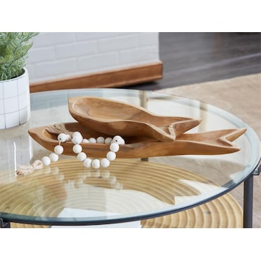 Set of 2 Teak Wood Fish Trays 16/24"L