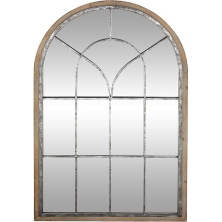 Wood and Metal Farmhouse Arch Mirror 33"W x 51"H