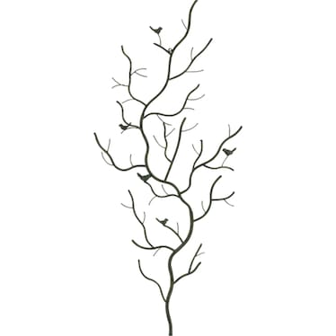 Metal Birds Branch Wall Decor 25"W x 58"H