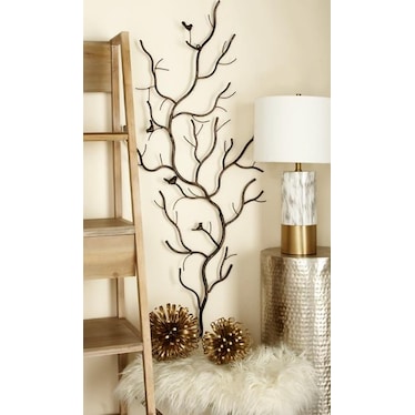 Metal Birds Branch Wall Decor 25"W x 58"H