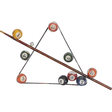 Billiard Metal Wall Plaque 30"W x 15"H