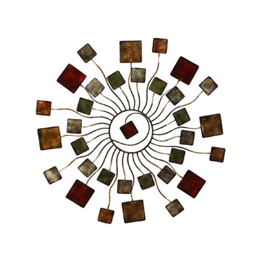 Adolfo Metal Circle of Squares Wall Art 32"