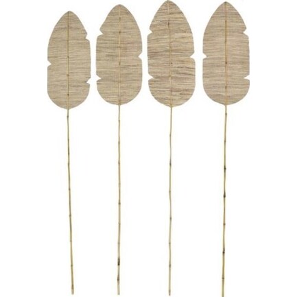 Set of 4 Brown Bamboo Leaves 13"W x 79"H